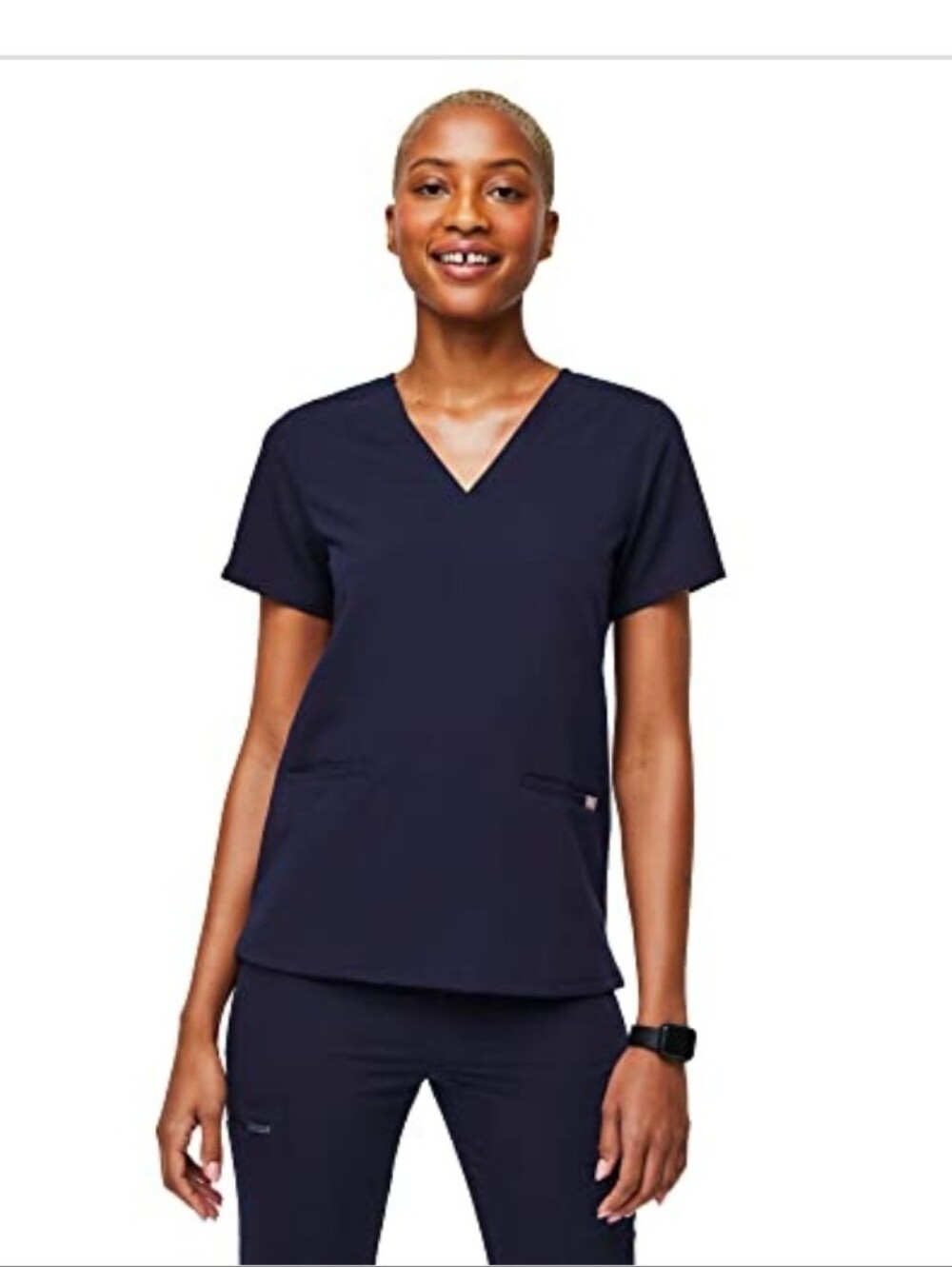 Women's Navy Figs Casma V-Neck Medical Scrub Top Sz Xl